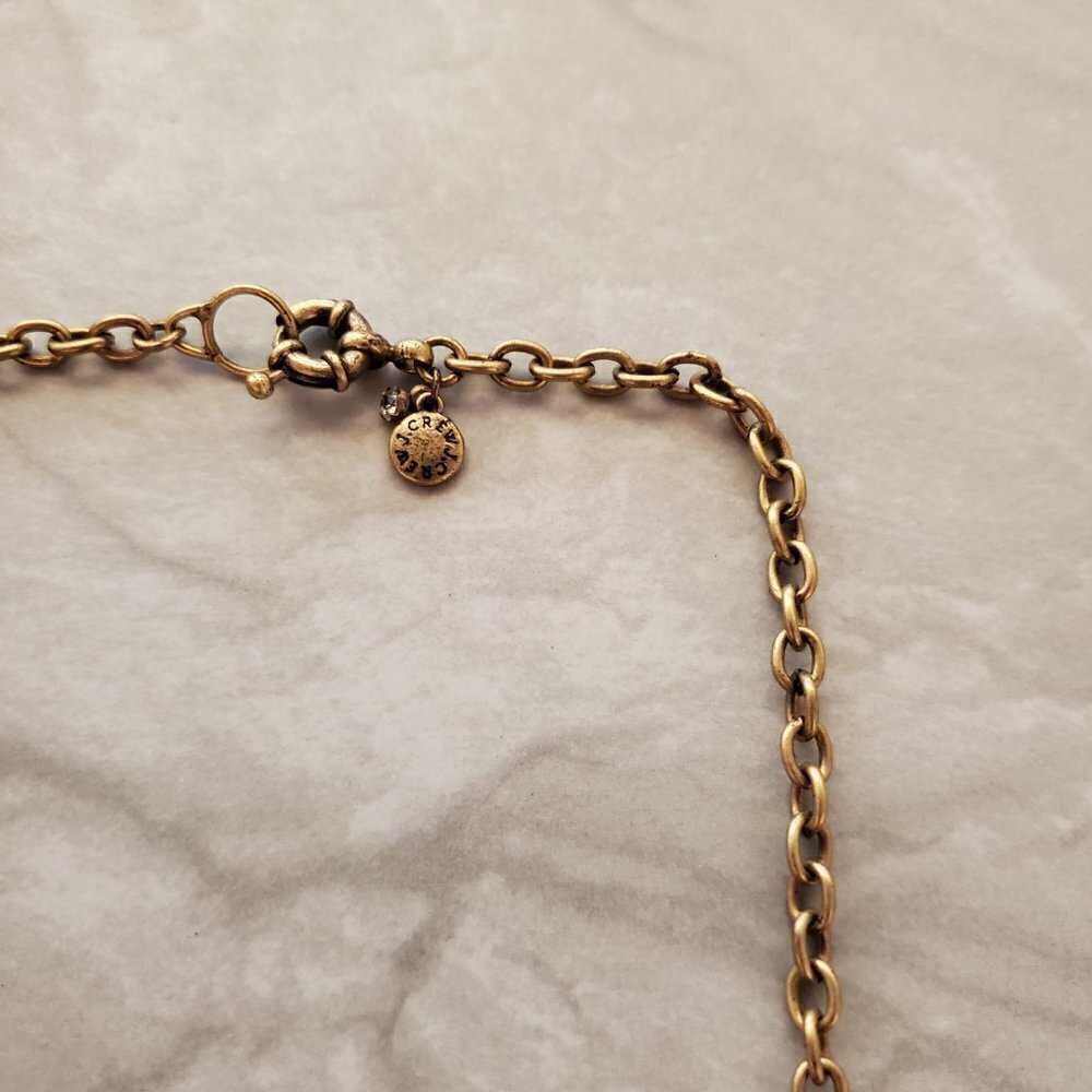 💙 J.Crew Enamel Rhinestones Crystals Pave Antique Mini Statement Necklace 💙 - Picture 13 of 16